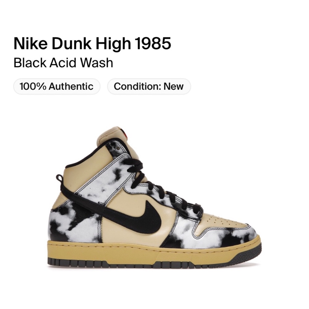 Nike Dunk High 1985 Black Acid Wash - BRAND NEW IN BOX (ordered from StockX)